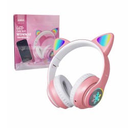 Auriculares Inalámbricos Moxom MX-WL58 con luz LED Rosa Auriculares Inalámbricos Moxom MX-WL58 con luz LED Rosa